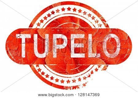 tupelo, vintage old stamp with rough lines and edges