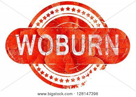 woburn, vintage old stamp with rough lines and edges