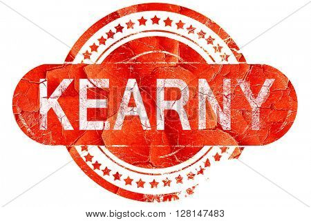 kearny, vintage old stamp with rough lines and edges