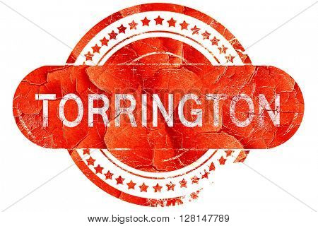 torrington, vintage old stamp with rough lines and edges