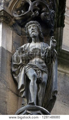 TUBINGEN, GERMANY - OCTOBER 21: Saint John the Baptist, Collegiate Church of St. George in Tubingen, Germany on October 21, 2014.