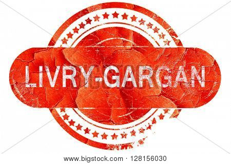 livry-gargan, vintage old stamp with rough lines and edges