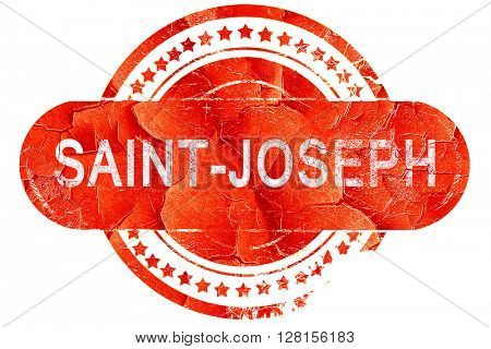 saint-joseph, vintage old stamp with rough lines and edges