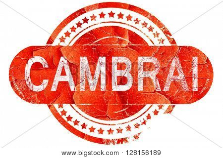 cambrai, vintage old stamp with rough lines and edges