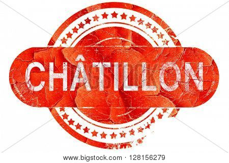 chatillon, vintage old stamp with rough lines and edges