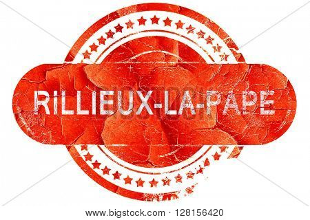 rillieux-la-pape, vintage old stamp with rough lines and edges