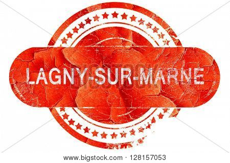 lagny-sur-marne, vintage old stamp with rough lines and edges