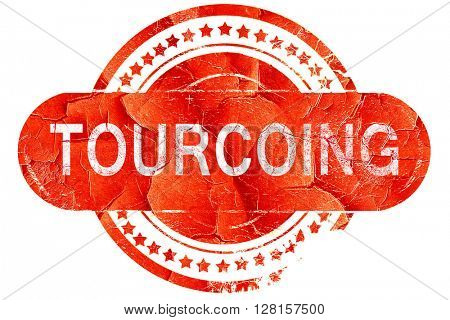tourcoing, vintage old stamp with rough lines and edges