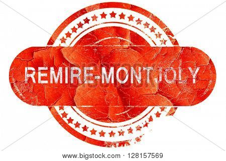remire-montjoly, vintage old stamp with rough lines and edges