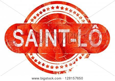 saint-lo, vintage old stamp with rough lines and edges