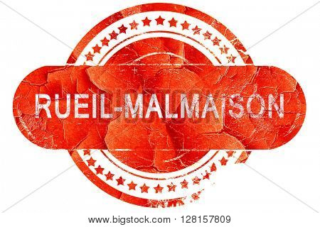 rueil-malmaison, vintage old stamp with rough lines and edges