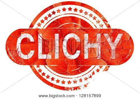 clichy, vintage old stamp with rough lines and edges