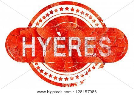 hyeres, vintage old stamp with rough lines and edges