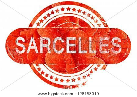 sarcelles, vintage old stamp with rough lines and edges
