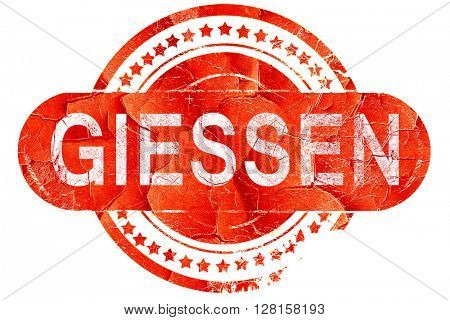 Giessen, vintage old stamp with rough lines and edges