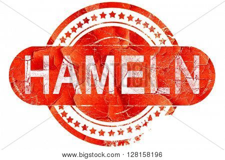 Hameln, vintage old stamp with rough lines and edges