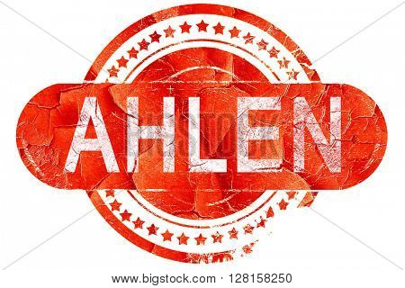 Ahlen, vintage old stamp with rough lines and edges