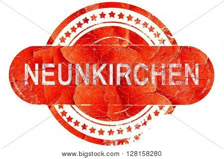 Neunkirchen, vintage old stamp with rough lines and edges
