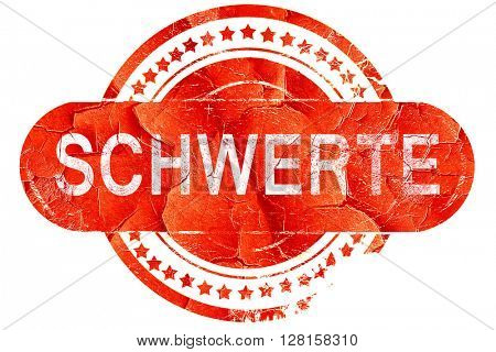 Schwerte, vintage old stamp with rough lines and edges