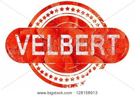 Velbert, vintage old stamp with rough lines and edges