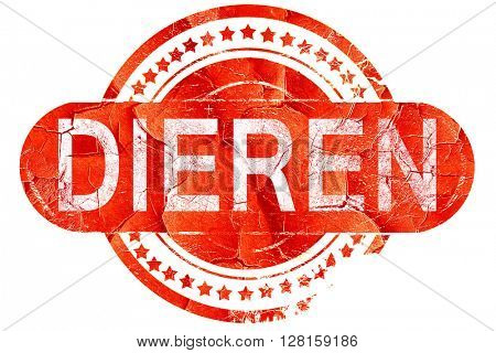 Dieren, vintage old stamp with rough lines and edges