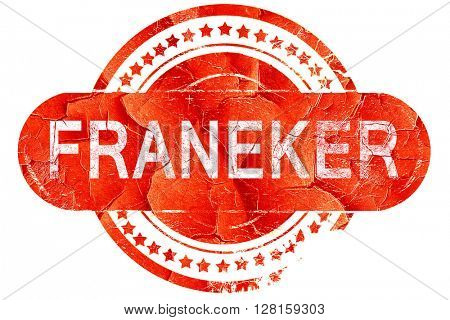 Franeker, vintage old stamp with rough lines and edges