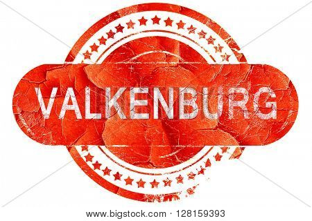 Valkenburg, vintage old stamp with rough lines and edges