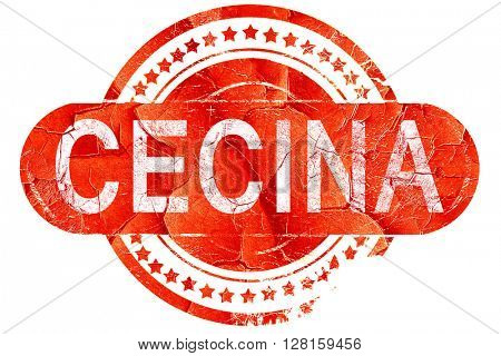 Cecina, vintage old stamp with rough lines and edges