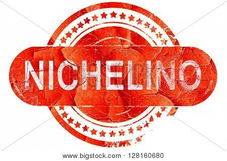 nichelino, vintage old stamp with rough lines and edges