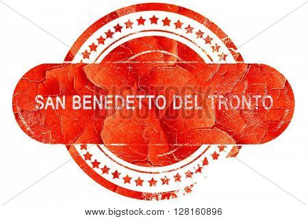 San benedetto del tronto, vintage old stamp with rough lines and