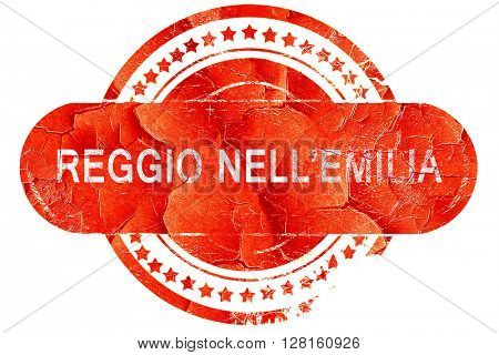 Reggio nell'emilia, vintage old stamp with rough lines and edges
