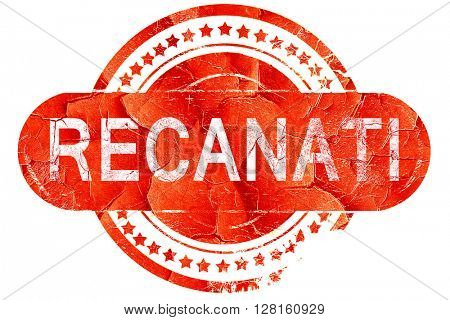 Recanati, vintage old stamp with rough lines and edges