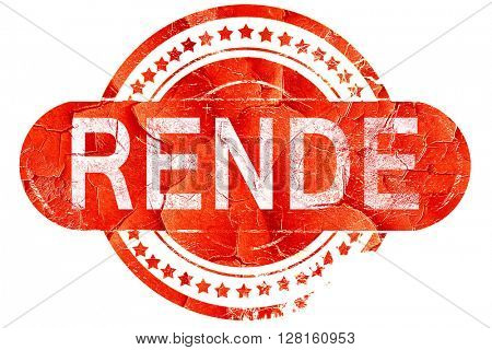 Rende, vintage old stamp with rough lines and edges