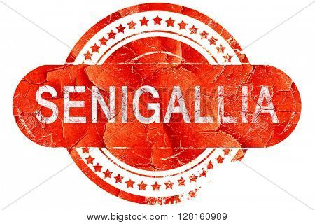 Senigallia, vintage old stamp with rough lines and edges