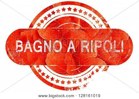 Bagno a ripoli, vintage old stamp with rough lines and edges