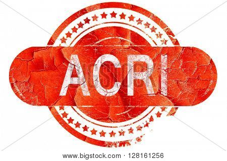 Acri, vintage old stamp with rough lines and edges