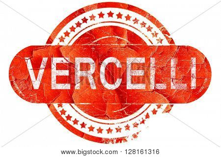 Vercelli, vintage old stamp with rough lines and edges