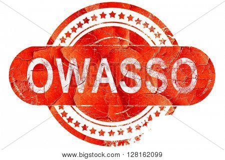 owasso, vintage old stamp with rough lines and edges