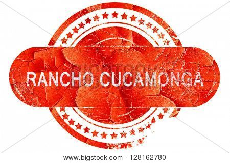 rancho cucamonga, vintage old stamp with rough lines and edges