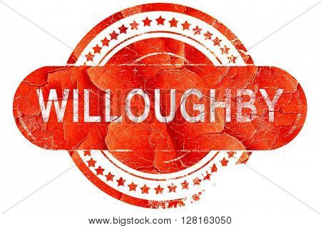 willoughby, vintage old stamp with rough lines and edges