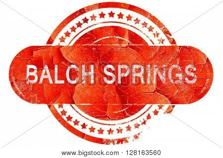 balch springs, vintage old stamp with rough lines and edges