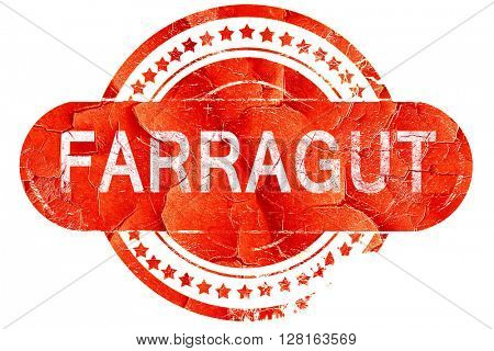 farragut, vintage old stamp with rough lines and edges