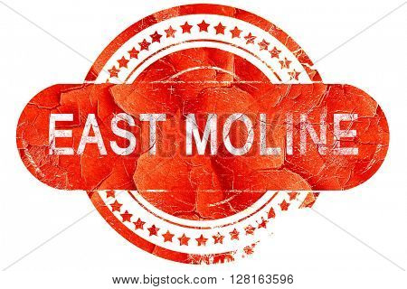 east moline, vintage old stamp with rough lines and edges
