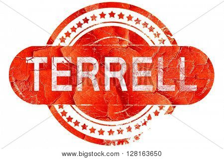 terrell, vintage old stamp with rough lines and edges