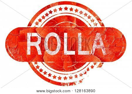 rolla, vintage old stamp with rough lines and edges