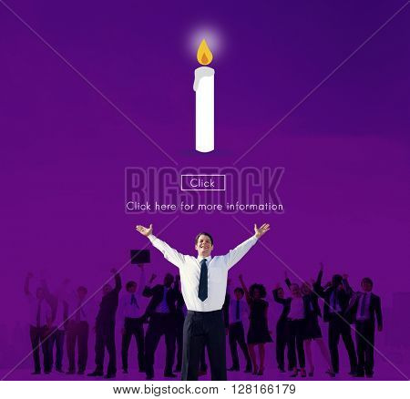 Candle Light Flame Faith Icon Concept