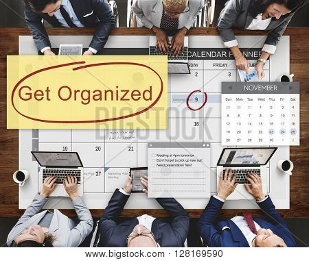 Get Organized Tidy Up Clean Schedule To Do Concept