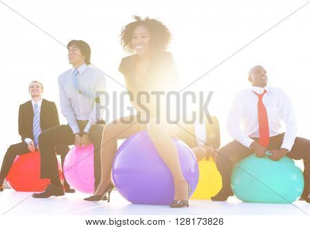 Business People Relaxing and Having Fun Concept