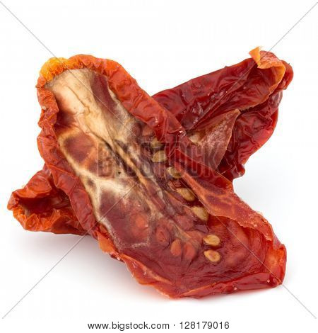 Dried tomatoes isolated on white background cutout