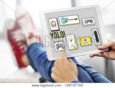 Youth Culture Free Yolo Trendy Teenage Concept